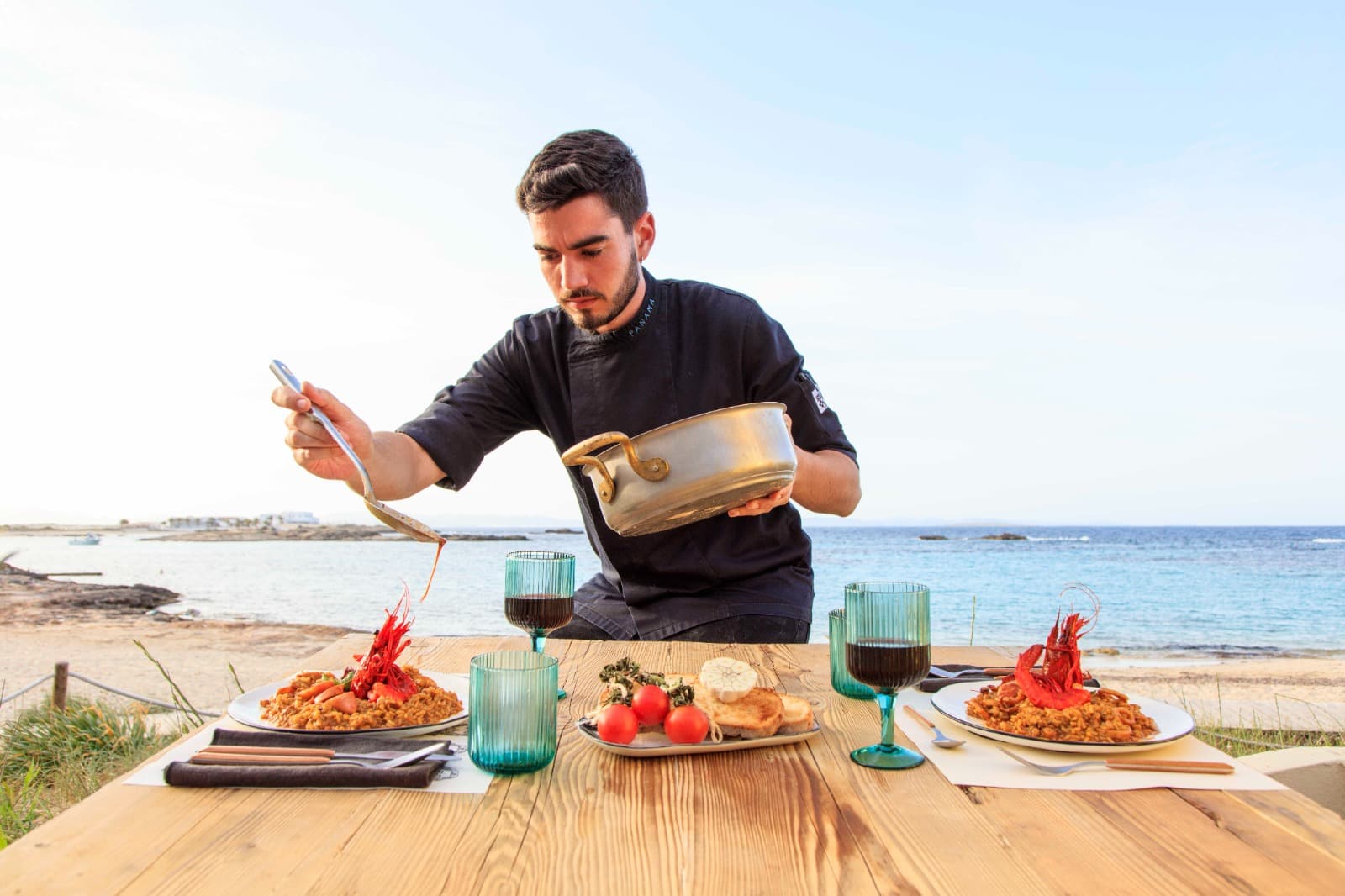 Chef preparing a dish